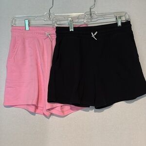 Set of 2.  Old Navy girls shorts.   Size XL.  Pink and black